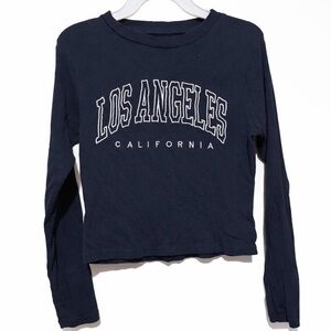 On Fire Navy Long-Sleeve 'Los Angeles California' Tee